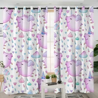 3d window curtains cortinas de dormitorio pink pig print bedding room home decor rideau de fenetre drapes cotinas rideau salon
