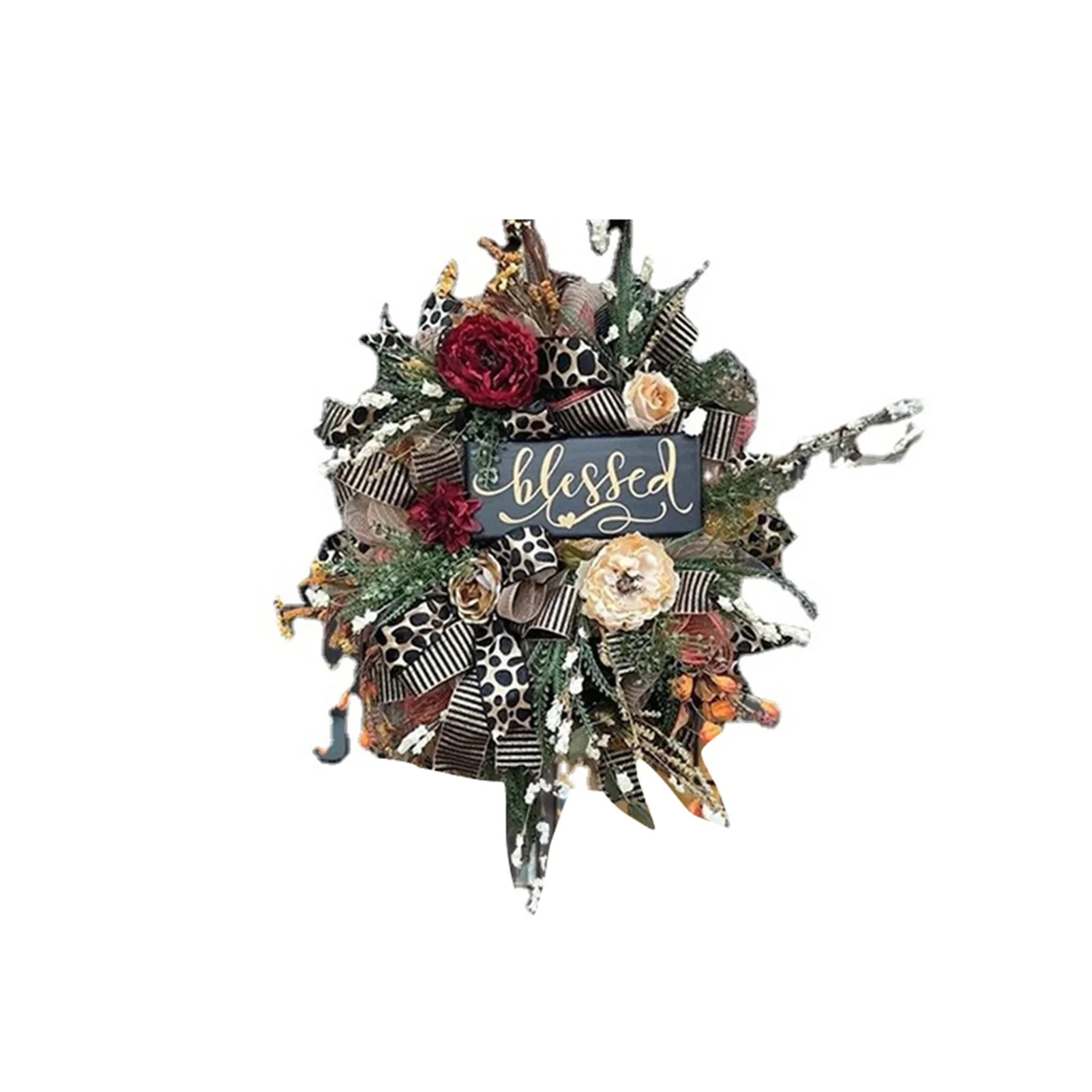 

Имитация растений, гирлянда, Осенний венок гепарда, круглый год, венок, декоративная подвеска для входной двери, День благодарения, домашняя...