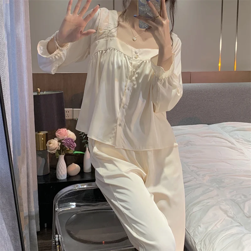 Ночная рубашка с длинным рукавом женская одежда новинка 2021 сетчатая красная