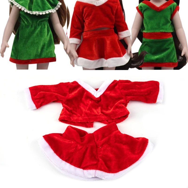 

1 комплект, милая Рождественская кукла, одежда, юбка и шляпа для 18 дюймов, 43 см, Кукольное платье, аксессуары для кукол, 4 стиля