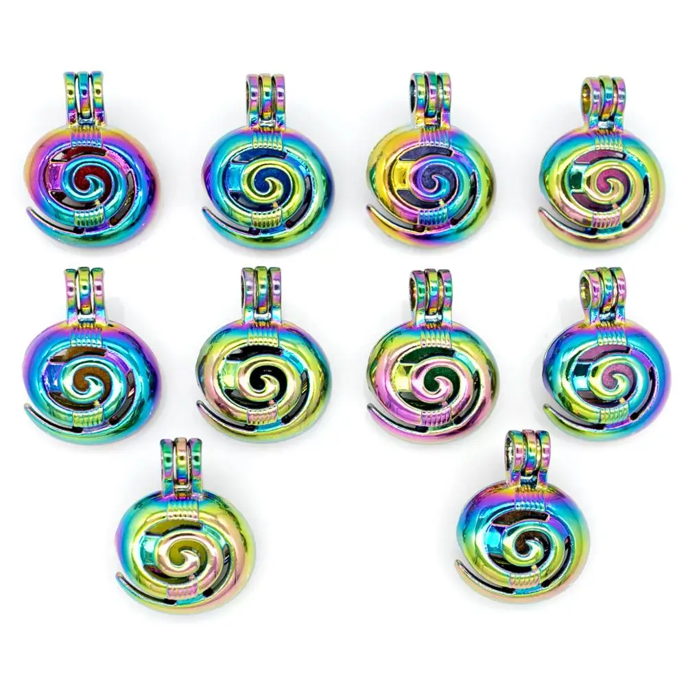 10 шт. Радужная раковина раковины устричная жемчужная подвеска в форме клеток