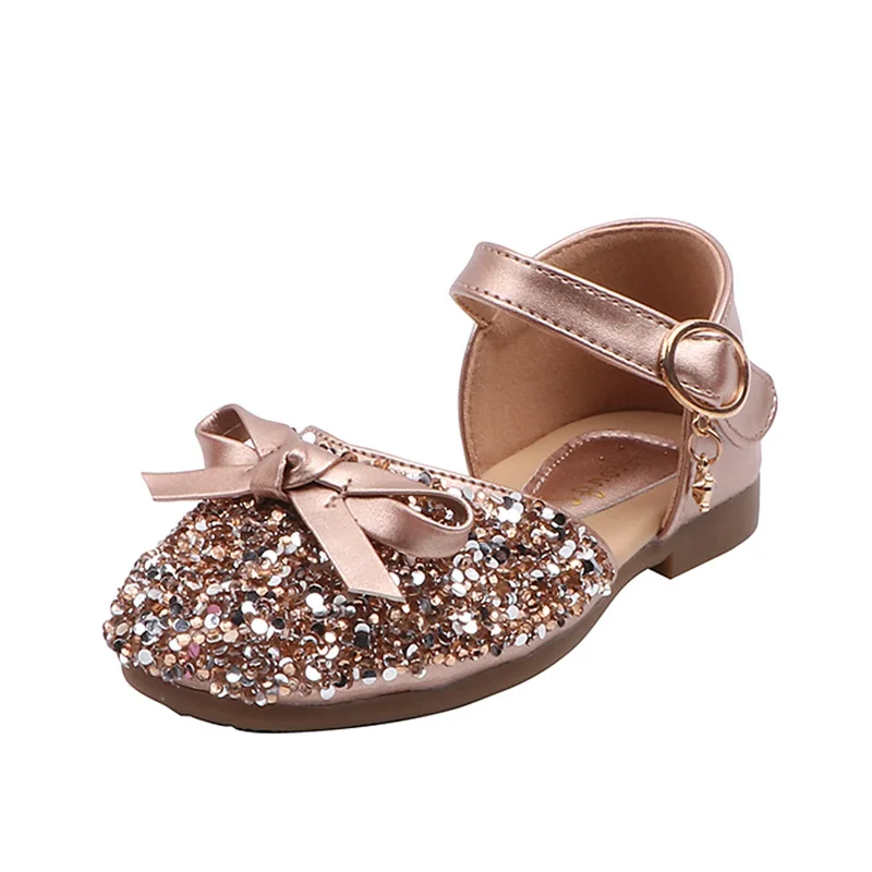 

Bowknot Girls Shoes Summer 2020 New Bling Rhinestone Upper Baby Shoes Children Beach Shoes Girls Sandals Princess Shoes D06024