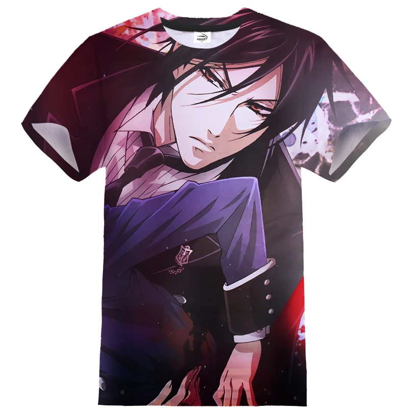 New Black Butler T-shirt Anime 3D Print Men Women Hip Hop Streetwear Sport Casual Tshirt Fashion O-Neck Short Sleeve Shirt Tops | Мужская