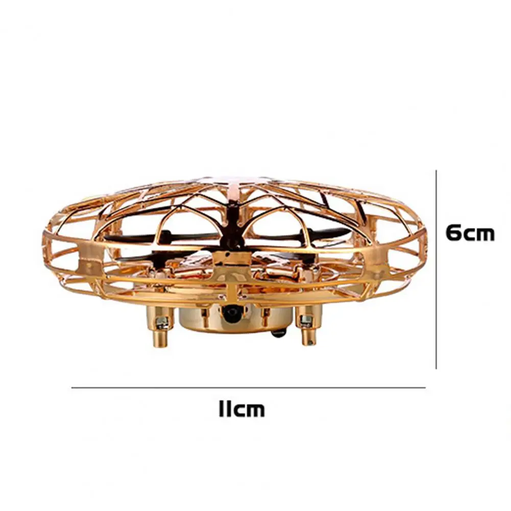 

Mini RC Drone LED Lights 5 Induction Helicopter USB Flying Saucer for Children