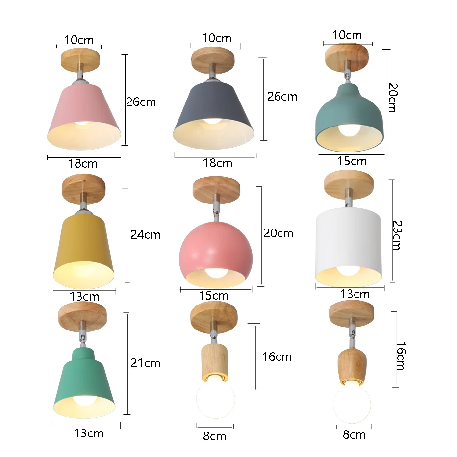

Led Ceiling Lights Nordic Modern Wood Ceiling Lamp E27 Colourful For Loft Room Lights Aisle Corridor Plafonnier Light Fixtures