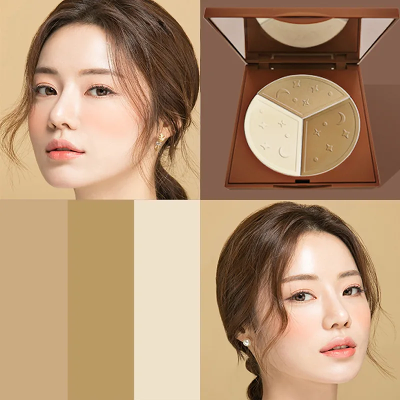 

Three-color Modification Blush Palette 20g Natural Face Modification Waterproof Sweat-proof Brighten Long-lasting Natural Blush