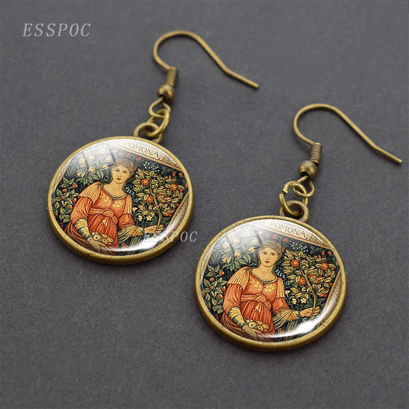 William Morris Pomona Drop Earrings Goddess For Women Silver Color Bronze Dangle | Украшения и аксессуары