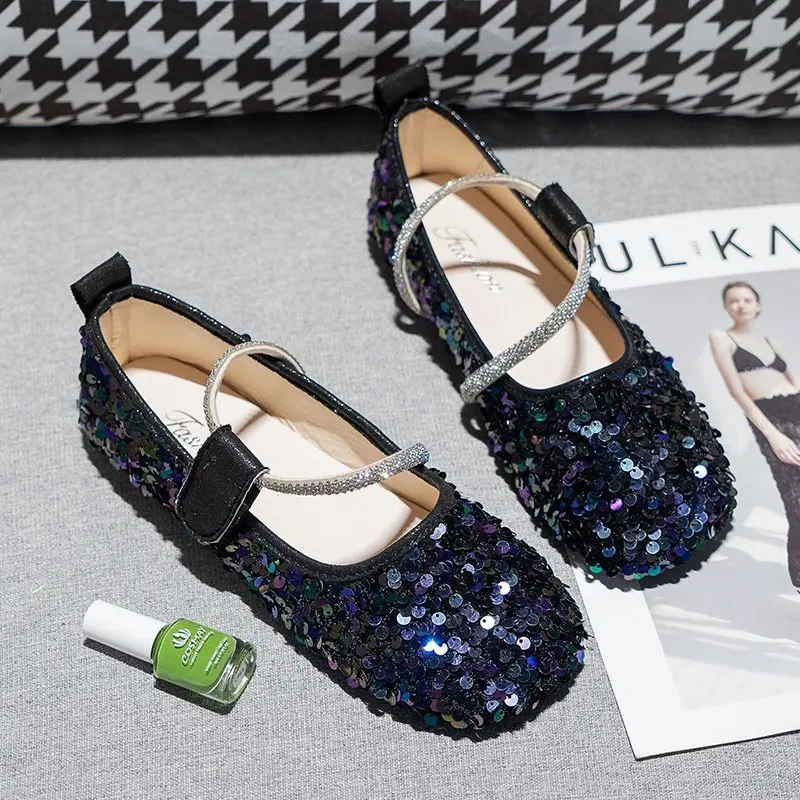 

Spring Women Shoes Girls Shoes Woman Bling Ballet Flats Ladies Brand Shoes Female Soft Shoes Fashion Shoes Rhinestone Moccasin