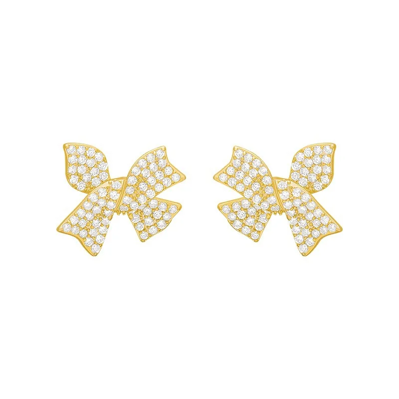 

Wedding Engagement Love Star Earring Female Jewelry Hypoallergenic Fashion Personality Shiny Bow Earrings for Woman