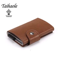 anti thief men credit card holder rfid blocking purse for men wallet id card holder bank business cards wallets hasp pu leather