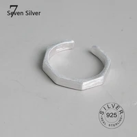 real 925 sterling silver finger rings for women simple smooth trendy fine jewelry large adjustable antique rings anillos