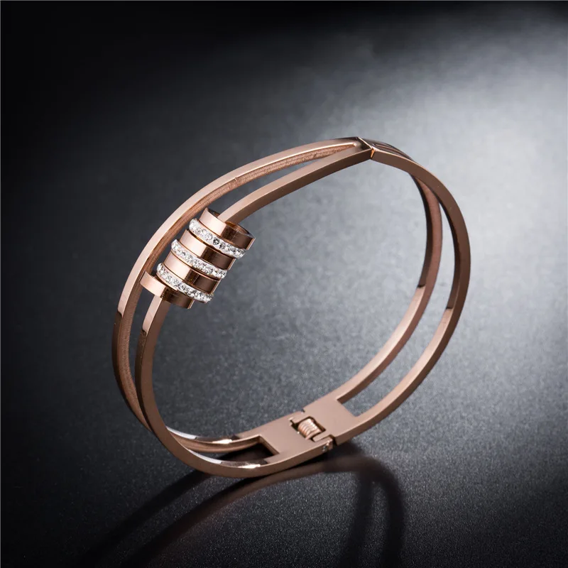 

Wholesale titanium steel fashion jewelry accessories bangle rose gold bracelet couples fine jewelry wristlet lovers jewel bangls