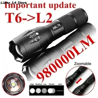 t6 tactical military led flashlight 980000lm zoomable 5 mode without battery