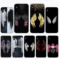 angel wings cover soft tpu phone case for apple iphone 12 mini xr x xs 11 pro max 7 8 plus 5 5s se 2020 funny print fundas shell