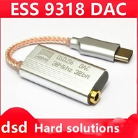 dac es9318 headphone amplifier hifi decoding amp adapter sound card for iphone ios android lightning type c to 3 5mm