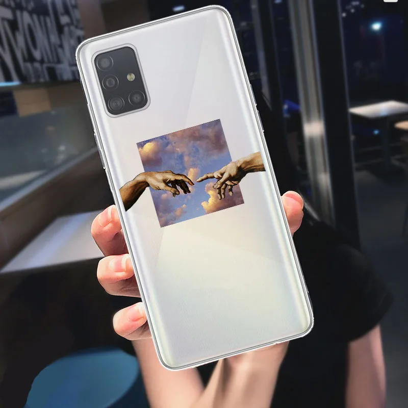 Мультяшный чехол для Samsung S20 S8 S9 S10 Plus A10 A30 A50 A70 2019 A51 A71 с абстрактным геометрическим