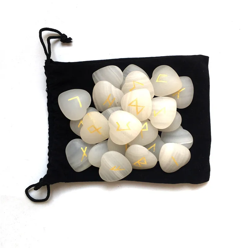 Различные натуральный кристалл кварца руны камень 25 шт. набор выгравированы