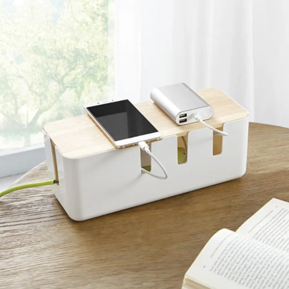 

Cable Storage Box Power Strip Wire Case Anti Dust Charger Socket Power Strips Home Office Desks Organizer