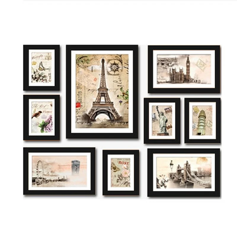 Набор черно-белых фоторамок с карточкой деревянный свадебный альбом для