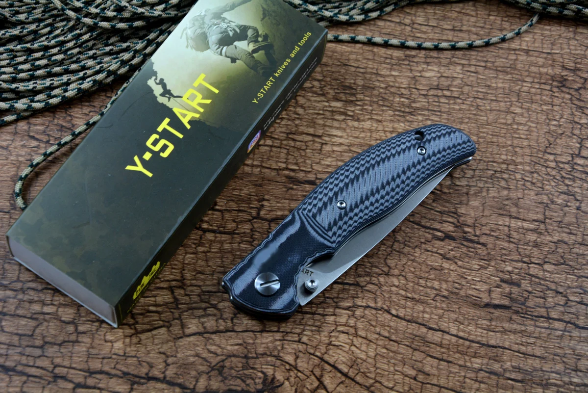 Y-START JIN02 складной карманный нож для выживания D2 сатиновое лезвие G10 рукоятка ось