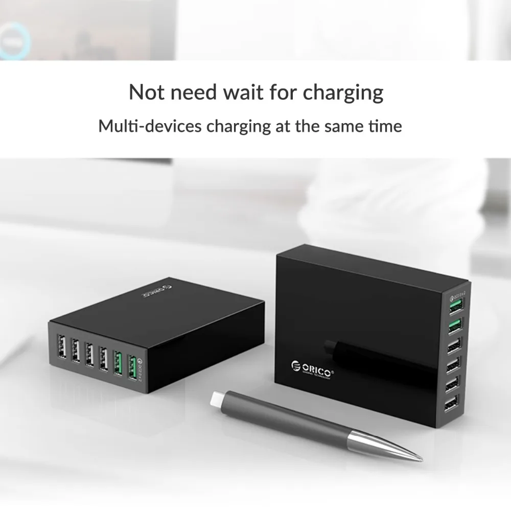 ORICO QC 2,0 быстрое зарядное устройство с 4 портами 5V2. 4A 50 Вт Макс выход USB ЗУ для мобильного телефона для samsung Xiaomi huawei