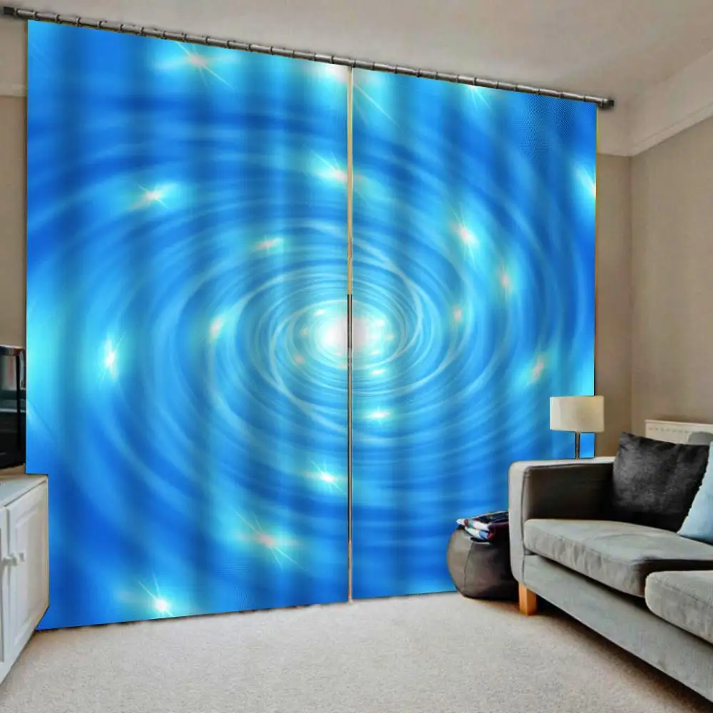 

Modern Blackout Curtain Cool blue Light Curtains For Bedroom Fashion Kitchen Door Wall Window Curtain
