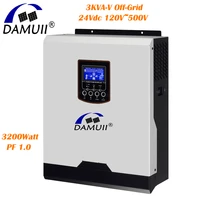 damuii 3 2kva mppt solar inverter 3200w 80a mppt solar charge pure sine wave off grid system 500vdc panles 24vdc battery system
