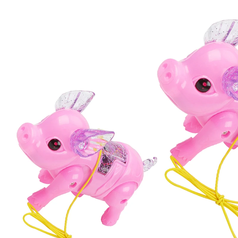 Милая электрическая музыкальная ходячая свинья игрушки с поводком