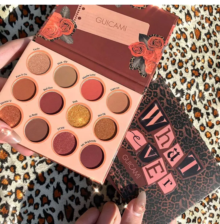 Профессиональная палитра теней для век 12 цветов телесные мерцающие матовые тени