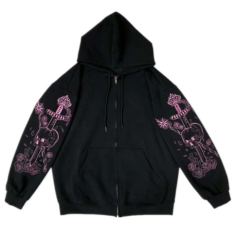 

2021 New embroidery Coat korean coats women loose Hoodie clothes cardigan jacket woman jacket y2k Harajuku goth woman Coat