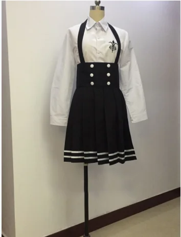 

Cosplaydiy Danganronpa V3: Killing Harmony Tsumu Shirogane Cosplay Costume School Uniform Girl Dress Halloween Skirt Custom Made
