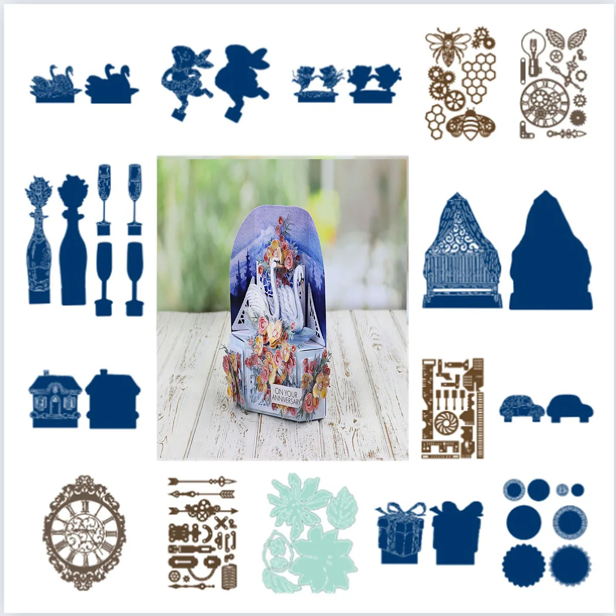 

Vintage flower bee animal cart Metal Cutting Die Scrapbook Embossed Paper Card Album Craft Template Cut Die Stencils 2021 NEW