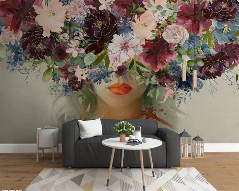 Пользовательское фото 3D простой ручная роспись акварель красота Роза цветок фон