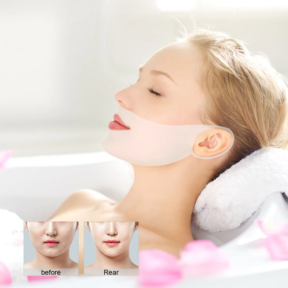 4D Double V Face Shaped Mask Hanging Chin Cheek Lifting Skin Firming Hydrogel Neck Slimmer Beauty Care Tools | Красота и здоровье