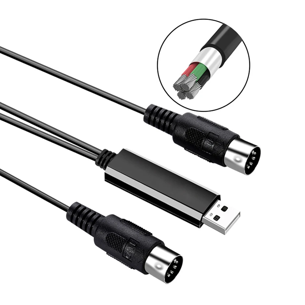 Конвертер интерфейса Midi в USB 6 футов переходник с выходным миди-кабелем