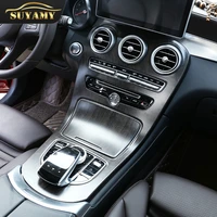 car styling center console gear shift panel decoration sticker trim for mercedes benz c class w205 glc x235 auto accessories
