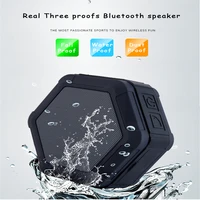 ipx7 waterproof shower speaker 5w bass bluetooth speaker with suction cup hook lanyard mini portable outdoor wireless speaker
