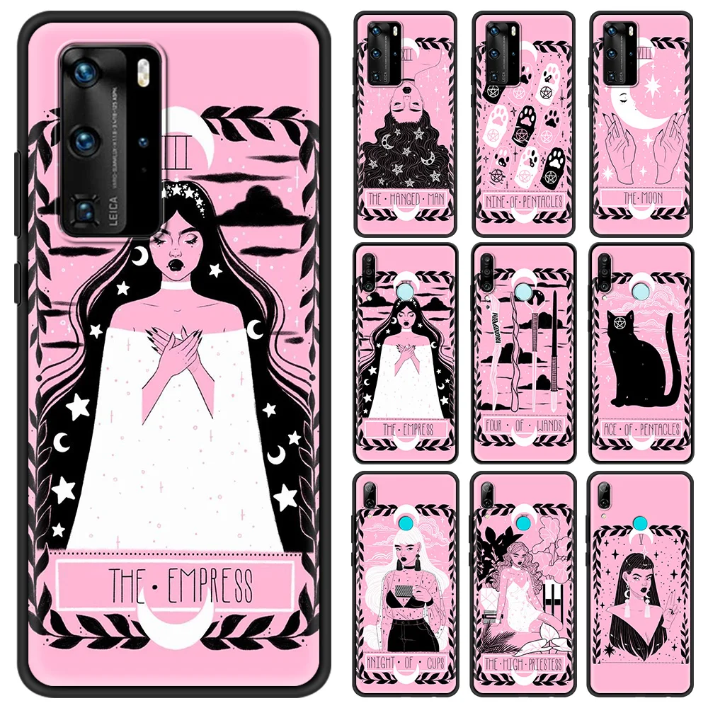 

Cute Tarot Pink Smartphone Accessories Cover Case for P30 P20 Pro P10 P40 Lite Plus P Smart Z 2021 Luxury Soft Shell