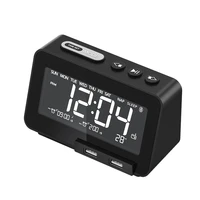 led digital alarm clock mute desktop electronic table snooze clocks desktop clock bluetooth compatible fm stereo speakers 4%cf%89 5w