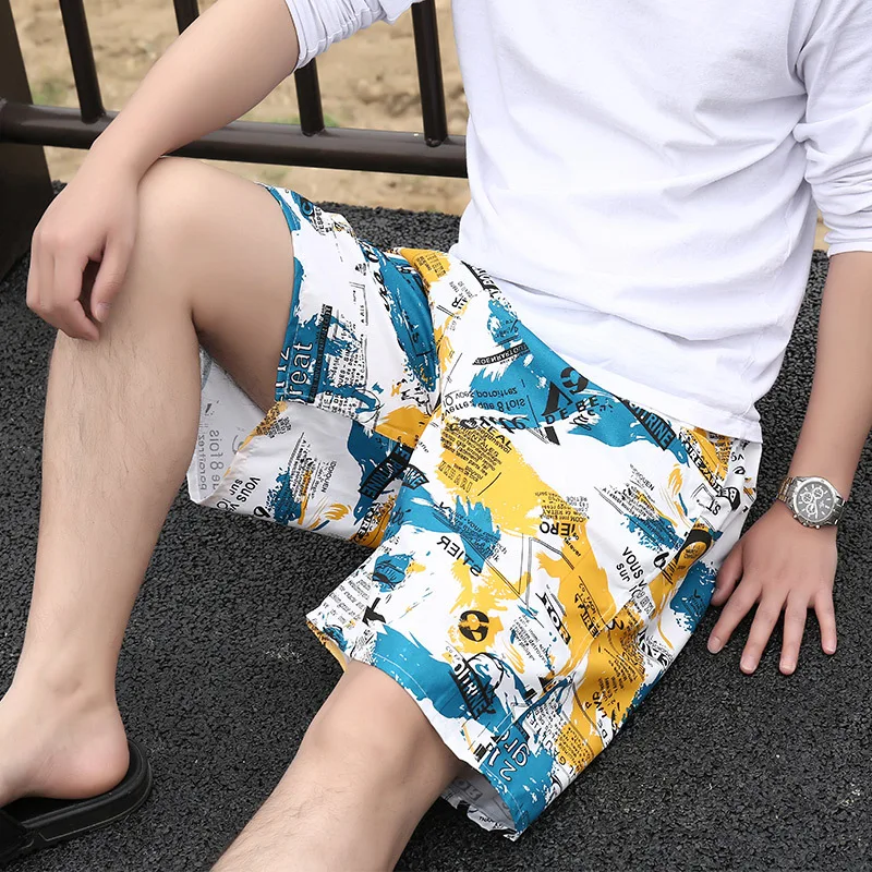 

2021 New Beach Pants Boys Shorts Swimming Trunks Men Casual Shorts Sports Pants Men's Five-point Pants Quick-drying Beach Pants