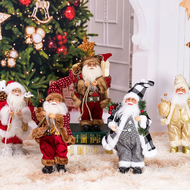 

New Year 2022 Christmas Decorations for Home Height 30cm Santa Claus doll Children's gifts Window Ornaments Navidad