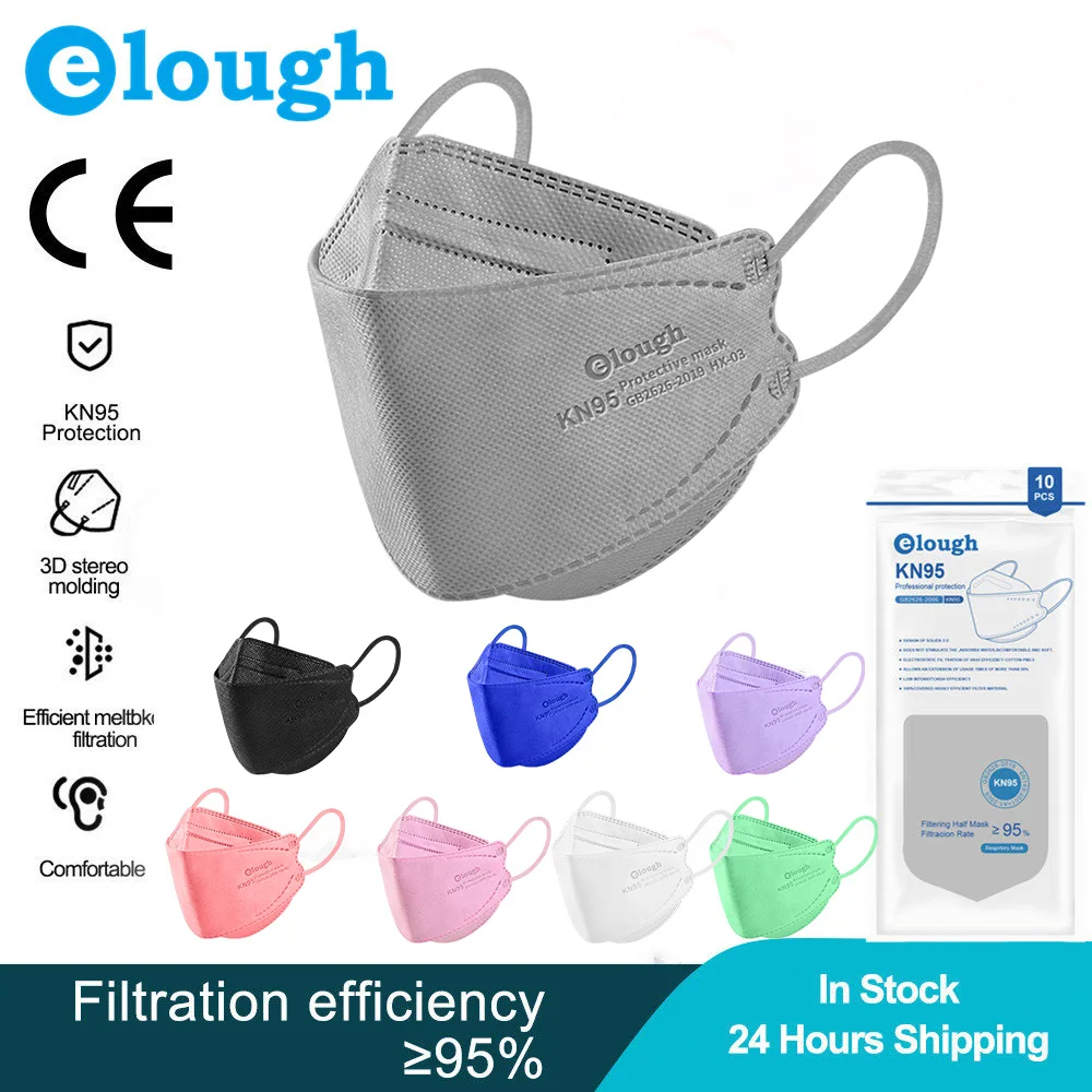 Elough CE KN95 mascarillas fpp2 homologada FFP2 респираторная маска фильтрозащитная для лица mascherina ffpp2