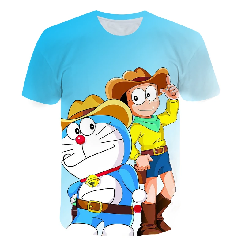 

Hot Doraemon Fashion 3D T-shirt Kids Boys Girls Personalized Cartoon T-shirt Children's Animation Children's Casual Short Sleeve