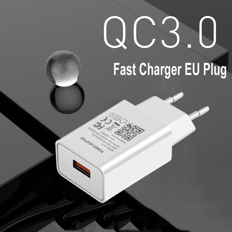 EU Plug USB Charger Quick Charge 3.0 For Phone Adapter Huawei P30 P20 Lite Mate 20 10 Pro Y5 Y6 Y7 Y9 2019 2018 Fast | Мобильные