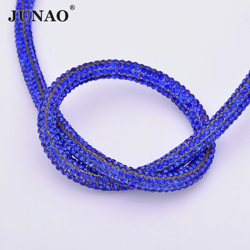 JUNAO 1 метр стеклянная Стразы цепочка из хрустального камня шнур бриллиантовая