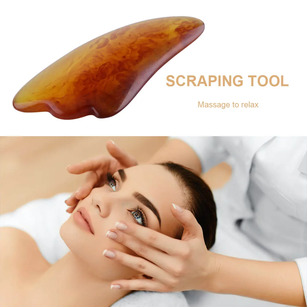 Скребок Янтарь из воска Guasha массажная доска натуральной смолы для массажа лица