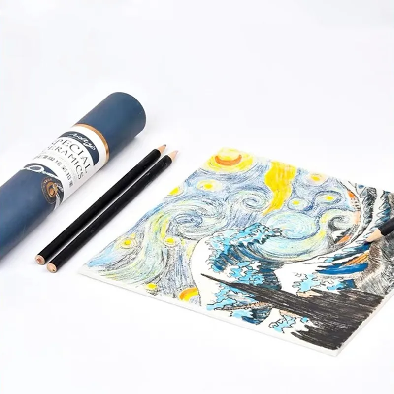 Juego de l&aacute;pices de colores para cer&aacute;mica, juego de herramientas de cer&aacute;mica para pintar a mano, con gancho de l&iacute;nea de color, polvo de plomo, 12 colores-0