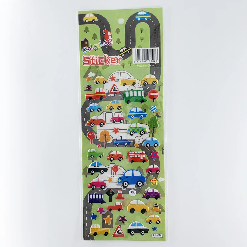 4 листа/уп наклейки для ногтей комплект с изображением мультяшного автомобиля