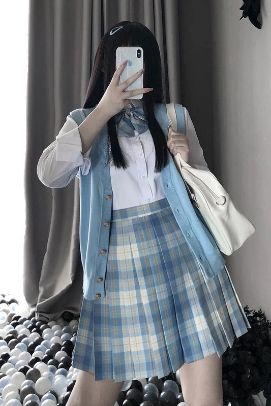 

Юбка с высокой талией для мороженого JK японская форма плиссированная fafa _ ootd