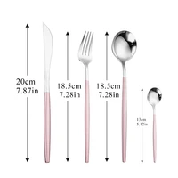 tableware pink silverware dinnerware set 304stainless steel cutlery home fork spoon knife kitchen dinner set luxury flatware set